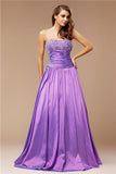 A-Line/Princess Strapless Beading Sleeveless Long Taffeta Dresses TPP0004472