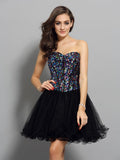 A-Line/Princess Sweetheart Ruffles Sleeveless Short Net Cocktail Dresses TPP0008811