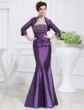 Trumpet/Mermaid Beading Strapless Sleeveless Long Taffeta Mother of the Bride Dresses TPP0007417