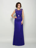 A-Line/Princess V-neck Beading Sleeveless Long Chiffon Mother of the Bride Dresses TPP0007315