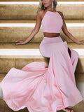 A-Line/Princess Sleeveless Off-the-Shoulder Floor-Length Sash/Ribbon/Belt Satin Dresses