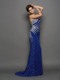 Trumpet/Mermaid Sweetheart Rhinestone Sleeveless Long Chiffon Dresses TPP0002122