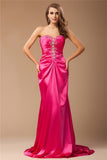 Trumpet/Mermaid Sweetheart Sleeveless Beading Long Elastic Woven Satin Dresses TPP0004584