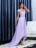 A-Line/Princess Straps Beading Sleeveless High Low Chiffon Mother of the Bride Dresses TPP0007246