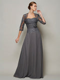 A-Line/Princess Sleeveless Applique Sweetheart Long Chiffon Mother of the Bride Dresses TPP0007225