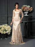 A-Line/Princess V-neck Lace Sleeveless Long Elastic Woven Satin Mother of the Bride Dresses TPP0007061