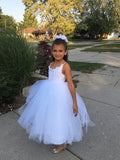 Ball Gown Jewel Sleeveless Lace Floor-Length Tulle Flower Girl Dresses TPP0007483