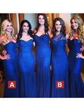 Trumpet/Mermaid Sweetheart Sleeveless Floor-Length Ruched Tulle Bridesmaid Dresses TPP0005210