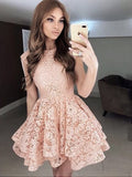 A-Line/Princess Scoop Sleeveless Lace Short/Mini Dresses TPP0008172