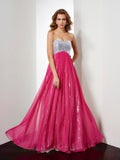 A-Line/Princess Sleeveless Beading Sweetheart Long Chiffon Dresses TPP0003583