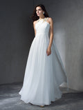 A-Line/Princess Jewel Beading Sleeveless Long Chiffon Dresses TPP0009144