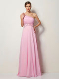 A-Line/Princess One-Shoulder Sleeveless Long Beading Chiffon Dresses TPP0004024