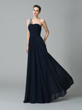 A-Line/Princess One-Shoulder Rhinestone Sleeveless Long Chiffon Dresses TPP0003449