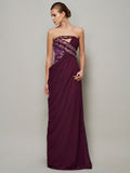 A-Line/Princess Strapless Sleeveless Beading Long Chiffon Dresses TPP0003394