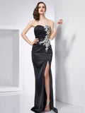 Trumpet/Mermaid Sweetheart Sleeveless Beading Long Elastic Woven Satin Dresses TPP0003551