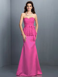 Trumpet/Mermaid Sweetheart Lace Sleeveless Long Satin Bridesmaid Dresses TPP0005592