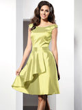 A-Line/Princess Scoop Sleeveless Short Taffeta Bridesmaid Dresses TPP0005546