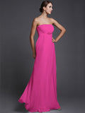 A-Line/Princess Strapless Sleeveless Beading Long Chiffon Bridesmaid Dresses TPP0005500