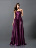 A-Line/Princess Pleats Sleeveless Long Silk like Satin Bridesmaid Dresses TPP0004905