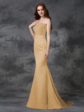 Trumpet/Mermaid Sweetheart Beading Sleeveless Long Satin Chiffon Bridesmaid Dresses TPP0005321