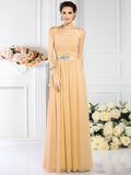 A-Line/Princess Strapless Pleats Sleeveless Long Chiffon Bridesmaid Dresses TPP0005716