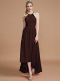 A-Line/Princess Halter Asymmetrical Sleeveless Chiffon Bridesmaid Dresses TPP0005582