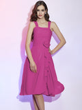 A-Line/Princess Straps Sleeveless Pleats Applique Short Chiffon Bridesmaid Dresses TPP0005629