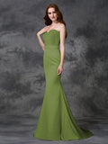 Trumpet/Mermaid Sweetheart Beading Sleeveless Long Satin Chiffon Bridesmaid Dresses TPP0005321