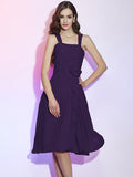 A-Line/Princess Straps Sleeveless Pleats Applique Short Chiffon Bridesmaid Dresses TPP0005629