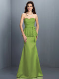 Trumpet/Mermaid Sweetheart Lace Sleeveless Long Satin Bridesmaid Dresses TPP0005592