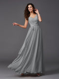 A-Line/Princess Straps Sash/Ribbon/Belt Sleeveless Long Chiffon Bridesmaid Dresses TPP0005143