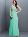 A-Line/Princess Strapless Hand-Made Flower Sleeveless Long Chiffon Bridesmaid Dresses TPP0005737