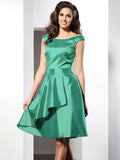 A-Line/Princess Scoop Sleeveless Short Taffeta Bridesmaid Dresses TPP0005546