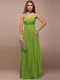 Sheath/Column Sweetheart Sleeveless Ruffles Long Bridesmaid Dresses TPP0005279