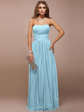 Sheath/Column Sweetheart Sleeveless Ruffles Long Bridesmaid Dresses TPP0005279