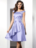 A-Line/Princess Scoop Sleeveless Short Taffeta Bridesmaid Dresses TPP0005546