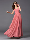 A-Line/Princess Straps Sash/Ribbon/Belt Sleeveless Long Chiffon Bridesmaid Dresses TPP0005143