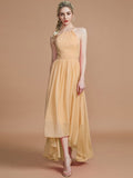 A-Line/Princess Halter Asymmetrical Sleeveless Chiffon Bridesmaid Dresses TPP0005582