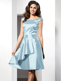 A-Line/Princess Scoop Sleeveless Short Taffeta Bridesmaid Dresses TPP0005546