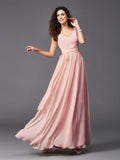 A-Line/Princess Straps Sash/Ribbon/Belt Sleeveless Long Chiffon Bridesmaid Dresses TPP0005143