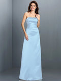 A-Line/Princess Strapless Sleeveless Long Satin Bridesmaid Dresses TPP0005704