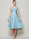 A-Line/Princess Straps Sleeveless Pleats Short Chiffon Bridesmaid Dresses TPP0005093