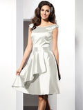 A-Line/Princess Scoop Sleeveless Short Taffeta Bridesmaid Dresses TPP0005546