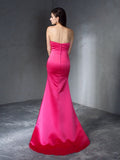 Trumpet/Mermaid Sweetheart Sleeveless Long Satin Dresses TPP0009219