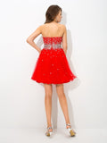 A-Line/Princess Sweetheart Beading Sleeveless Short Organza Cocktail Dresses TPP0008614