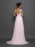 A-Line/Princess Scoop Beading Sleeveless Long Chiffon Dresses TPP0003772