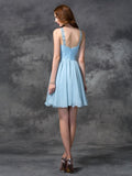 A-line/Princess Scoop Beading Sleeveless Short Chiffon Cocktail Dresses TPP0008646