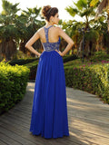 A-Line/Princess Straps Beading Sleeveless Long Chiffon Dresses TPP0002740