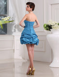 A-Line/Princess Beading Sleeveless Strapless Short Taffeta Cocktail Dresses TPP0008956