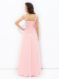 A-line/Princess Scoop Applique Sleeveless Long Chiffon Dresses TPP0002795